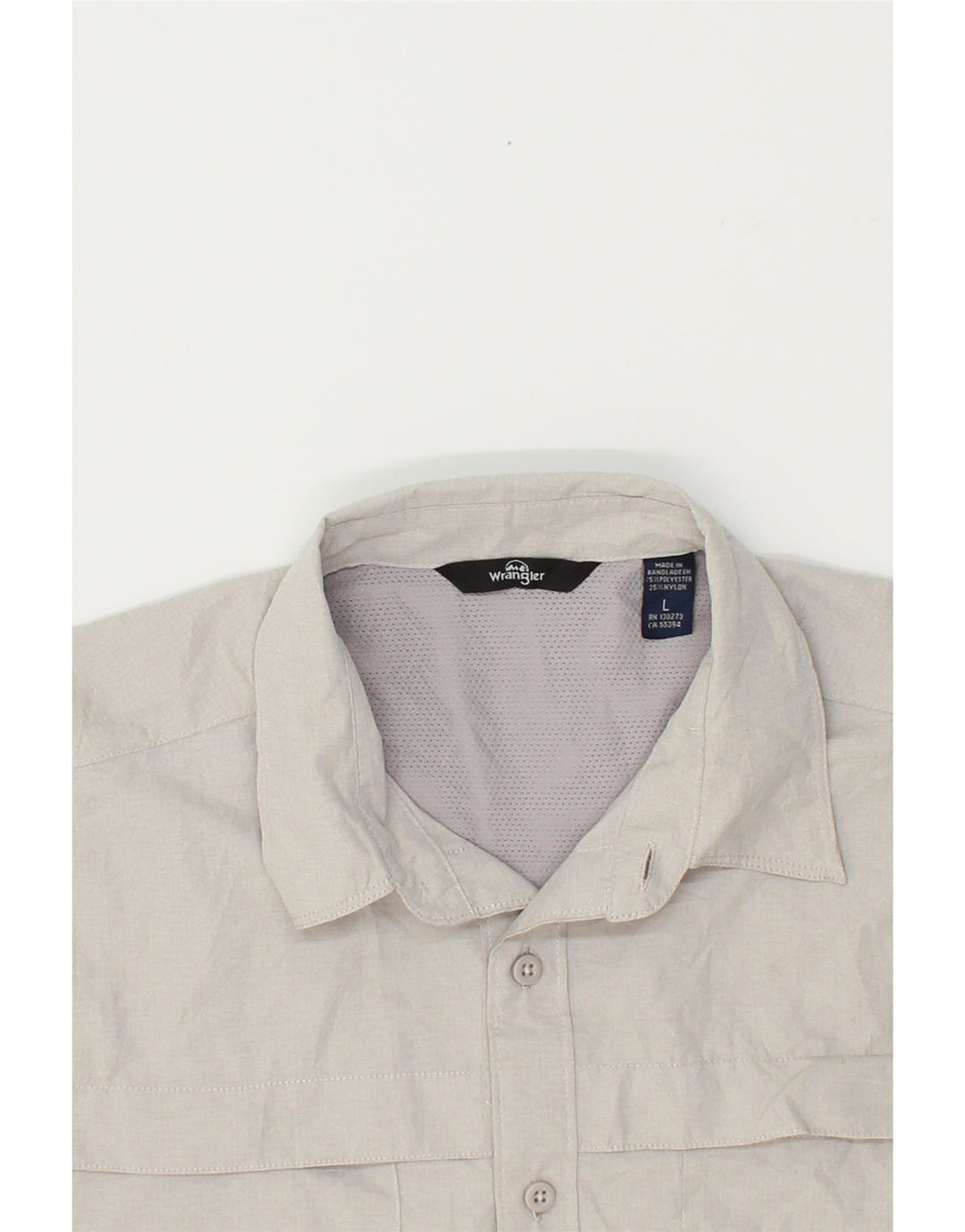 WRANGLER Chemise à Manches Courtes Homme Grand Gris Polyester