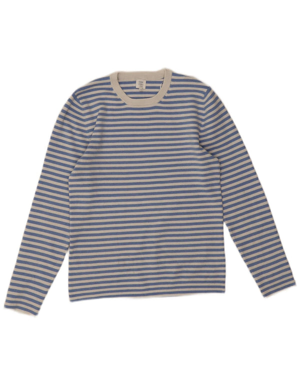 John Lewis Pull à col rond pour femme UK 12 Bleu moyen rayé