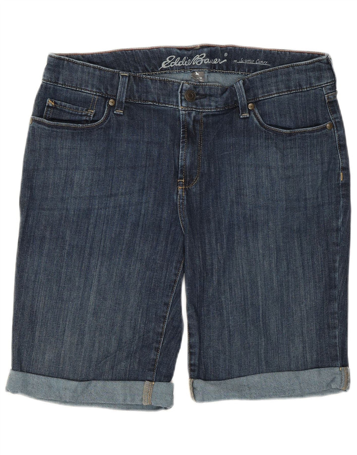 EDDIE BAUER Short en jean légèrement courbé pour femme US 10 Large W32 Bleu