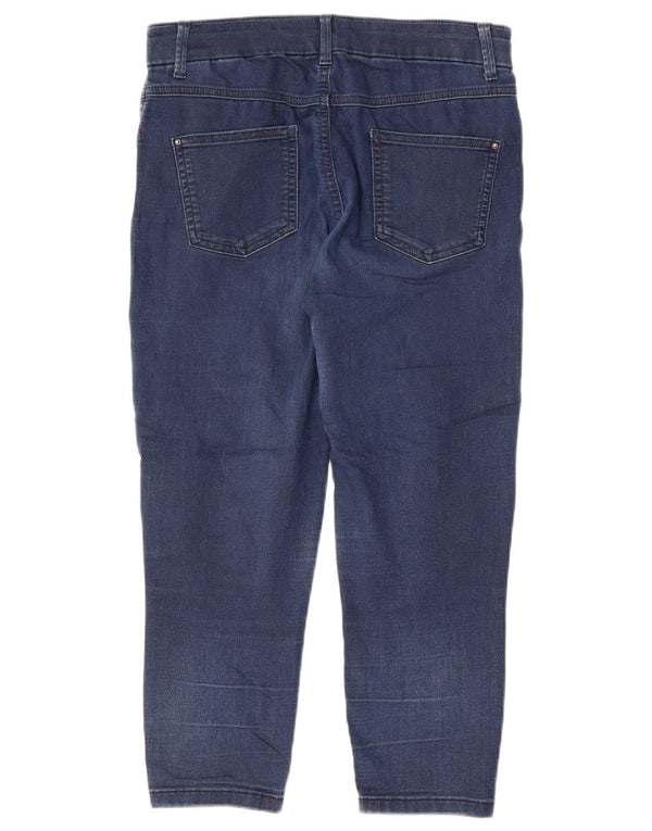 Marks & Spencer Jean court pour femme UK 12 Medium W30 L21 Bleu Coton