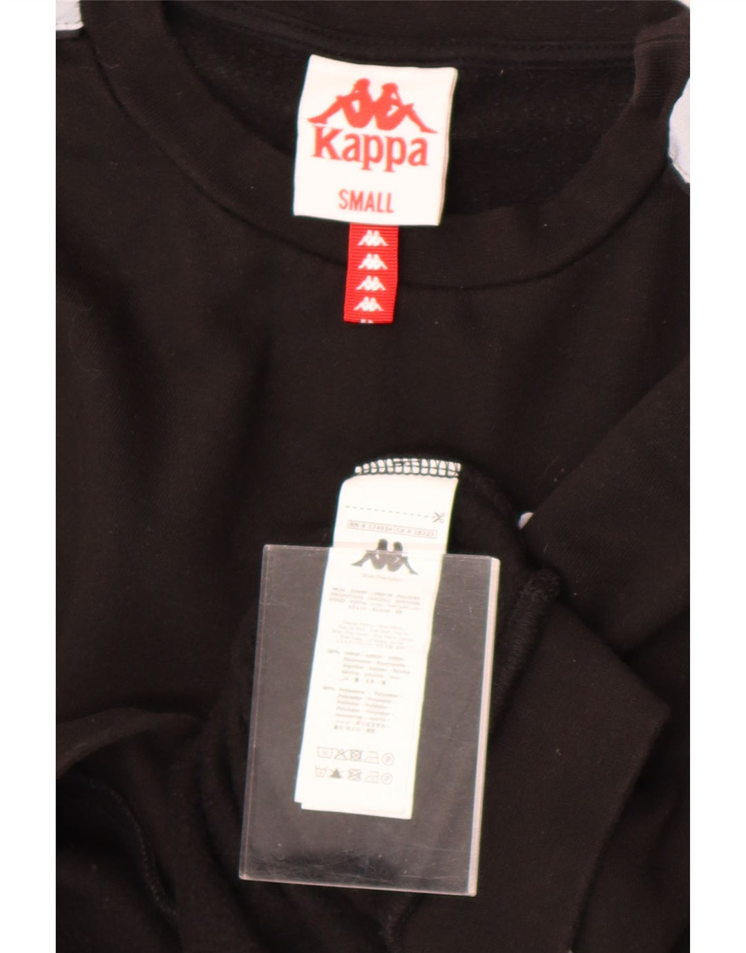 Kappa Sweat-shirt court surdimensionné pour femme UK 10 Petit colorblock noir