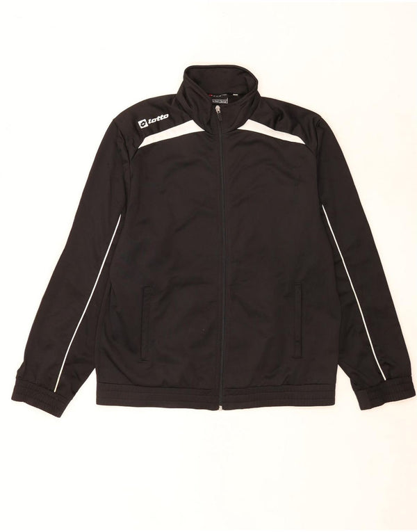 Lotto Veste de survêtement coupe régulière pour homme Noir moyen Polyester Sports
