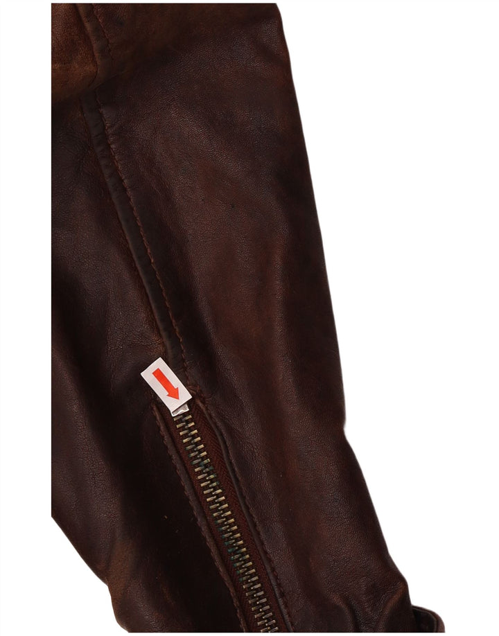 Be Edgy Veste en cuir pour homme UK 38 Cuir marron moyen