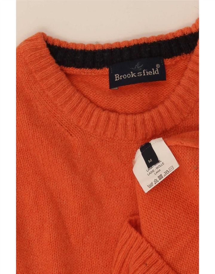 Brooksfield Pull à col rond pour homme en laine orange moyen