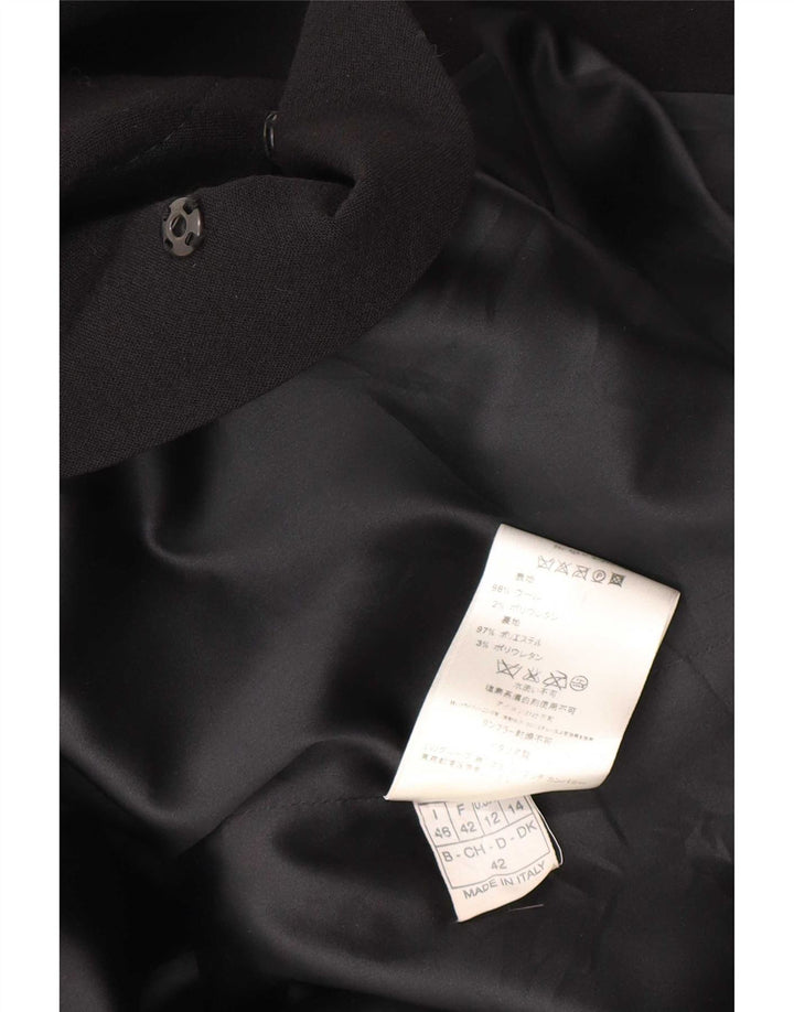 Emilio Pucci Veste blazer longue pour femme UK 14 Laine vierge noire moyenne