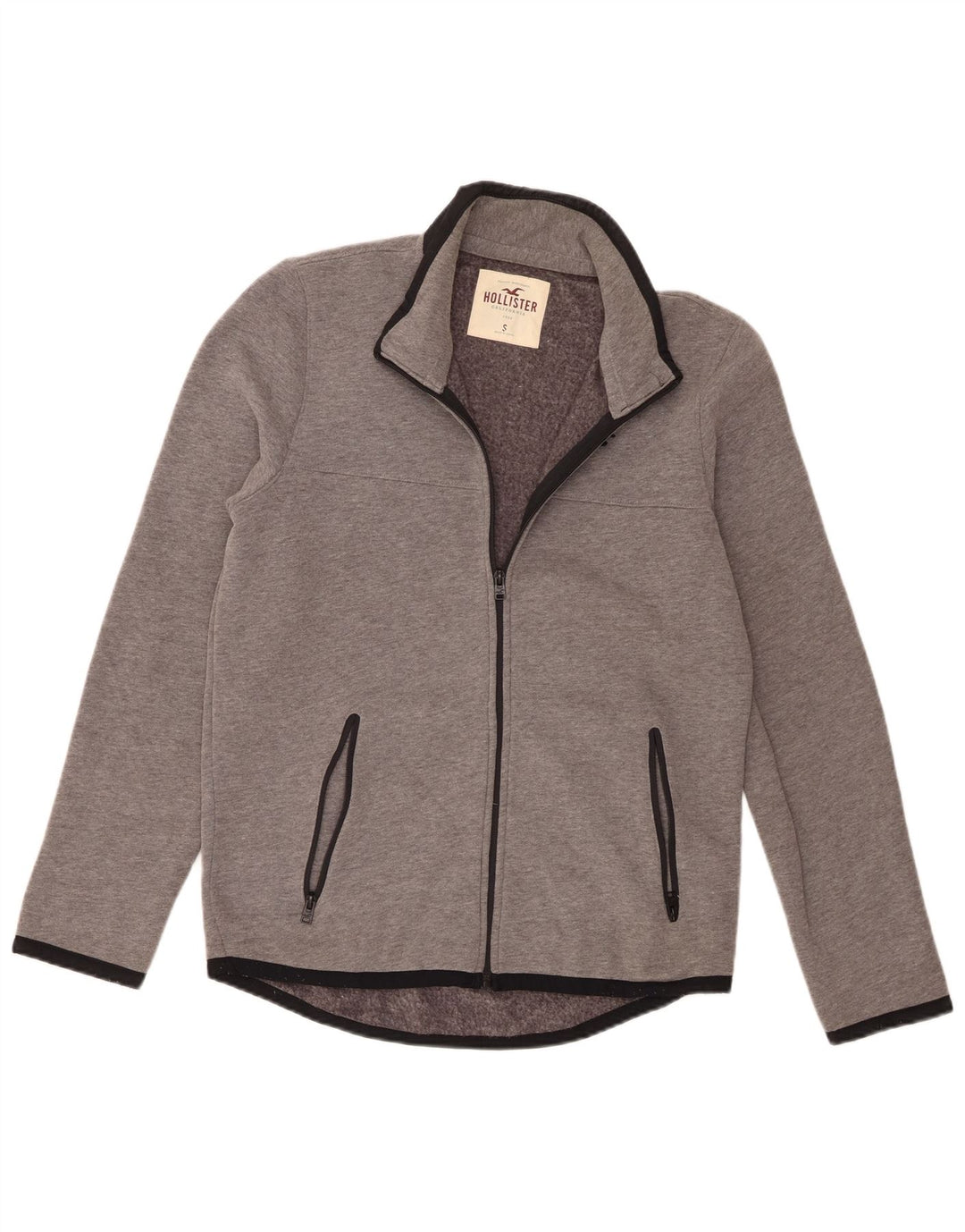 Hollister Veste de survêtement pour homme Small Gris Colorblock Cotton