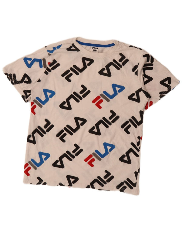 Fila T-shirt graphique pour garçon 15-16 ans XL Blanc Coton