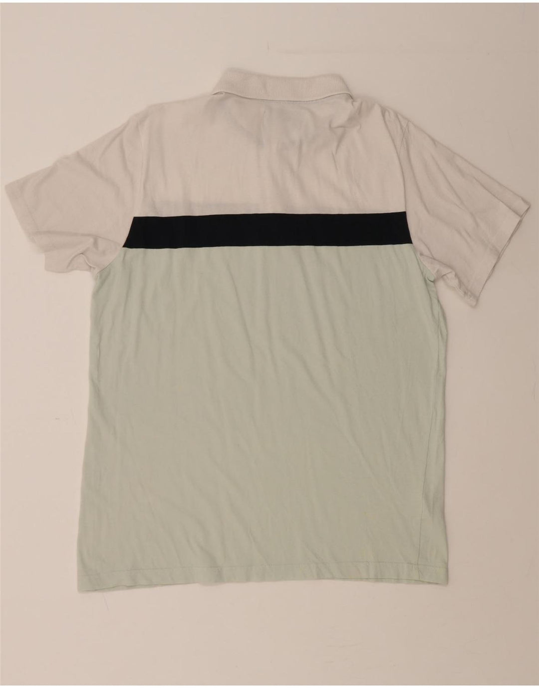 PENGUIN Mens Polo Shirt Large Green Colourblock Cotton Vintage Penguin and Second-Hand Penguin from Messina Hembry 