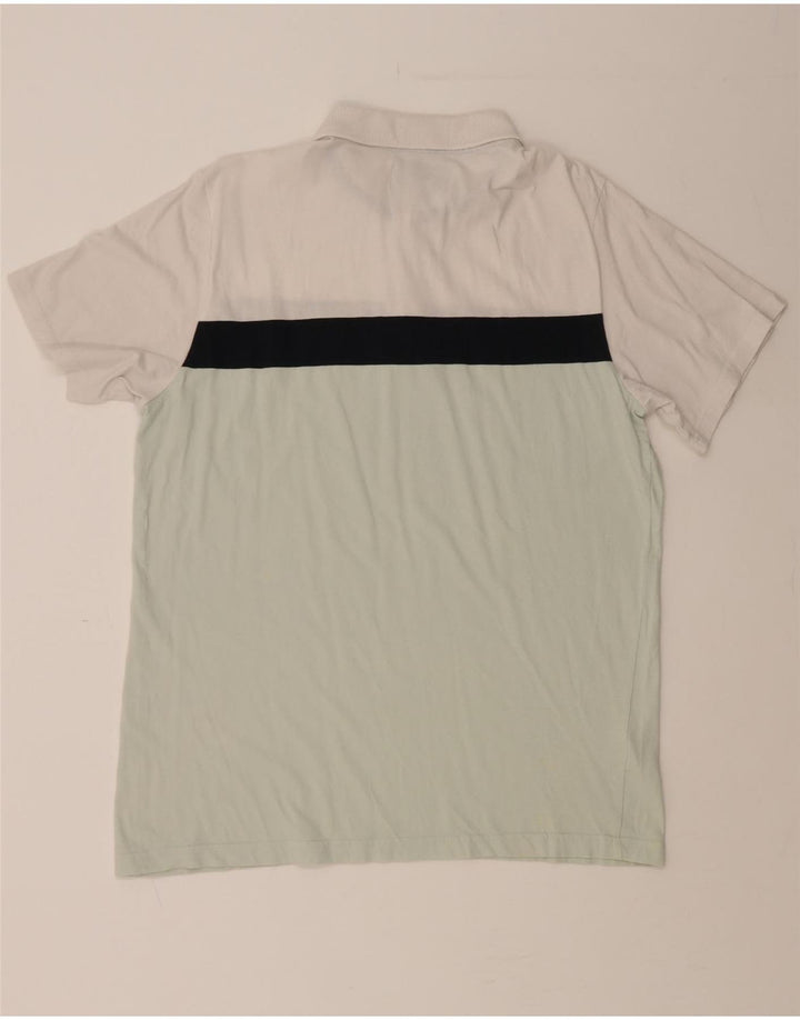 PENGUIN Mens Polo Shirt Large Green Colourblock Cotton Vintage Penguin and Second-Hand Penguin from Messina Hembry 