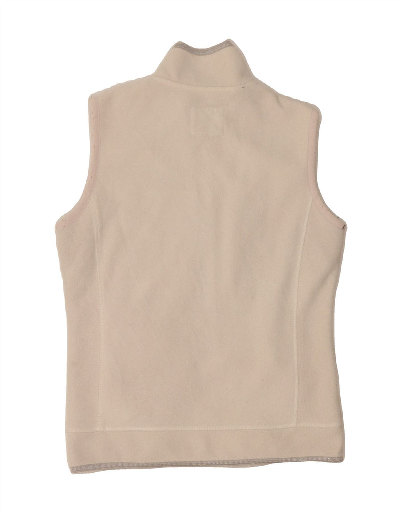 CHAMPION Womens Fleece Gilet UK 10 Small Off White Vintage Champion and Second-Hand Champion from Messina Hembry 