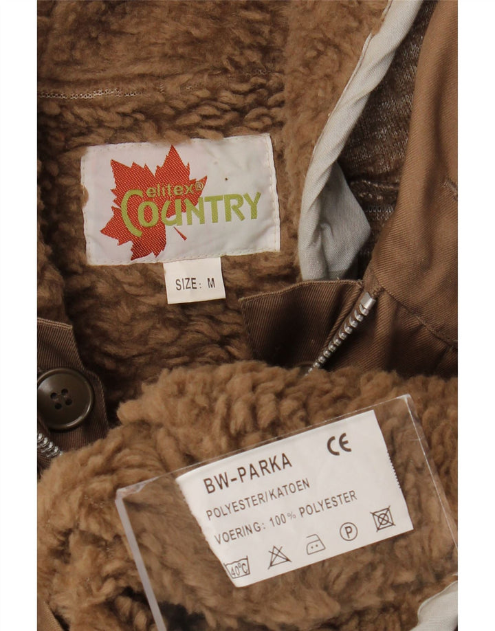 Country Veste Sherpa Parka à capuche pour homme UK 38 Beige moyen Polyester
