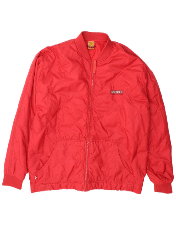 vintage Mens Bomber Jacket UK 40 Grand Nylon Rouge