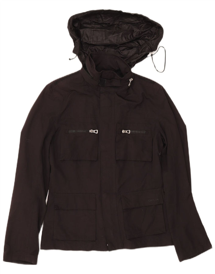 GEOX Veste utilitaire à capuche Respira pour femme UK 6 XS Noir Polyester