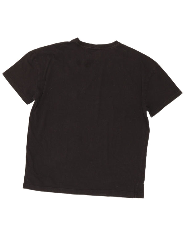 Kappa T-Shirt Femme Top UK 16 Large Noir Coton