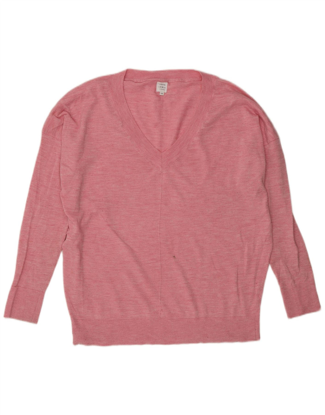 JOHN LEWIS Pull surdimensionné à col en V pour femme UK 10 Petit Rose