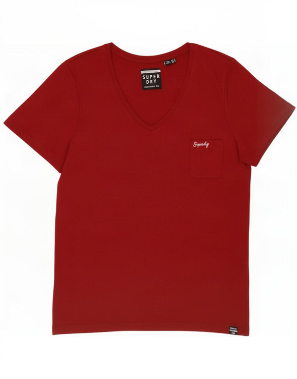 Superdry T-Shirt Femme UK 14 Large Bordeaux