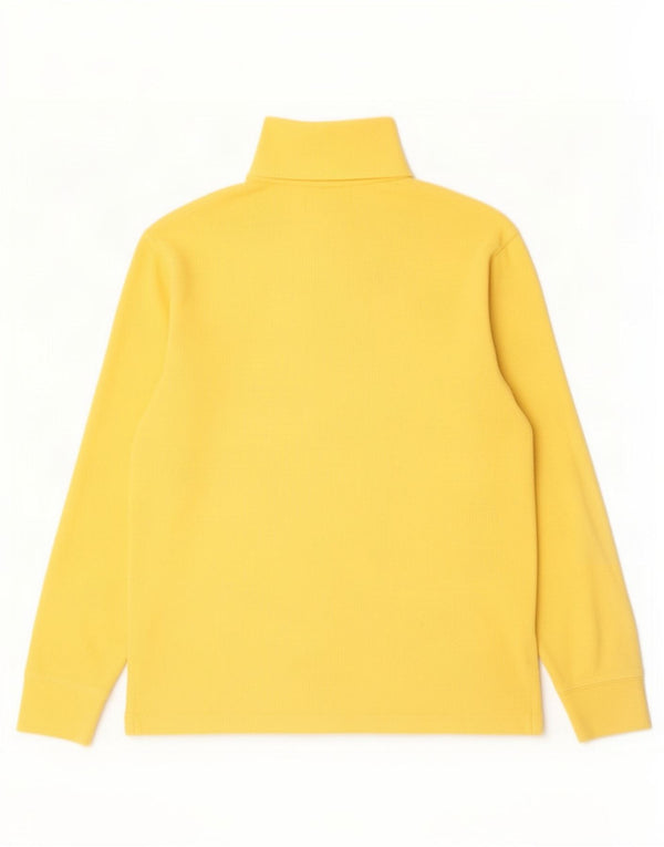 Polo Ralph Lauren Mens Zip Neck Sweatshirt Jumper Medium Yellow Cotton