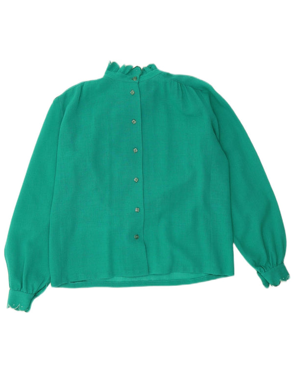 Chemisier chemise femme vintage UK 16 Grand Turquoise