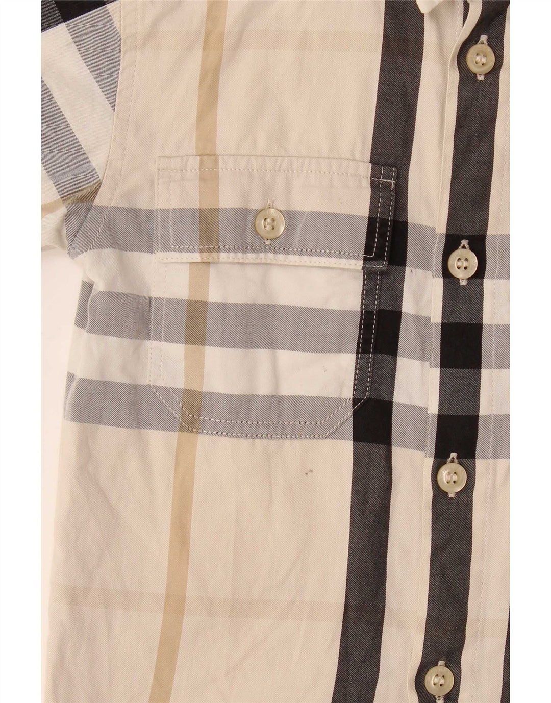 Burberry Chemise à manches courtes pour garçon 3-4 ans Beige Plaid