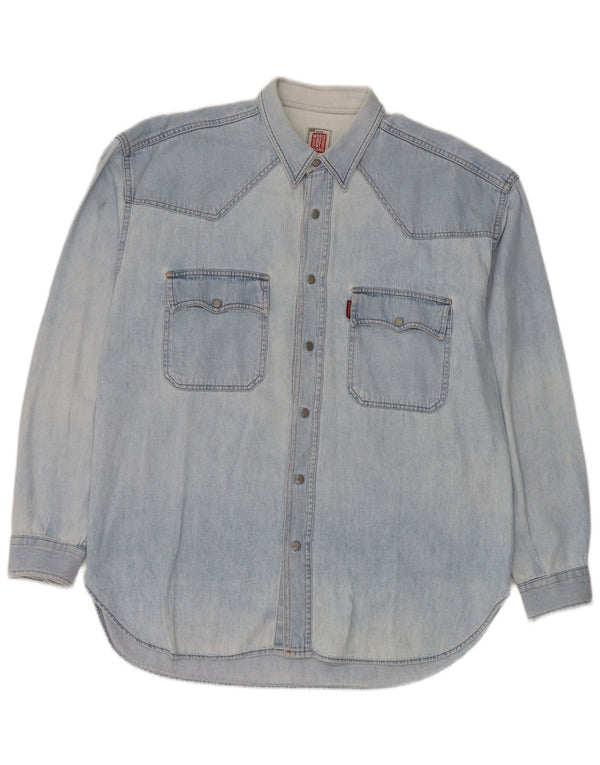 Casucci Chemise en jean XL Bleu Coton Homme