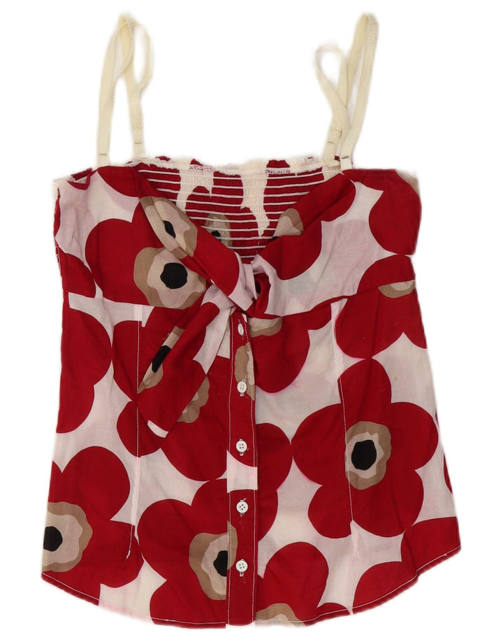Dolce & Gabbana Femmes Crop Cami Top IT 44 Coton Floral Rouge Moyen