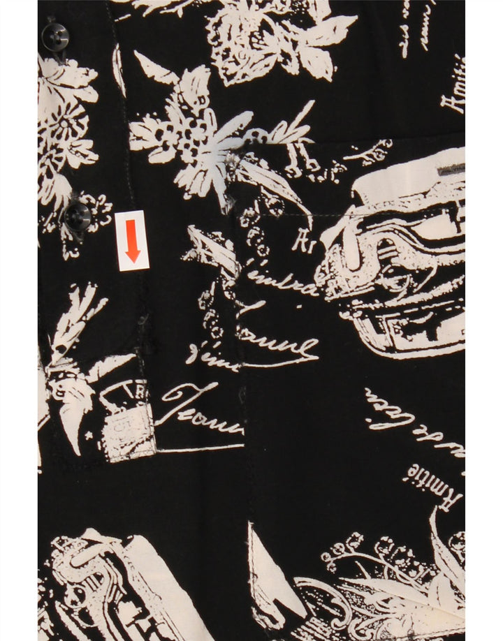 VINTAGE Chemise pull graphique homme noir moyen