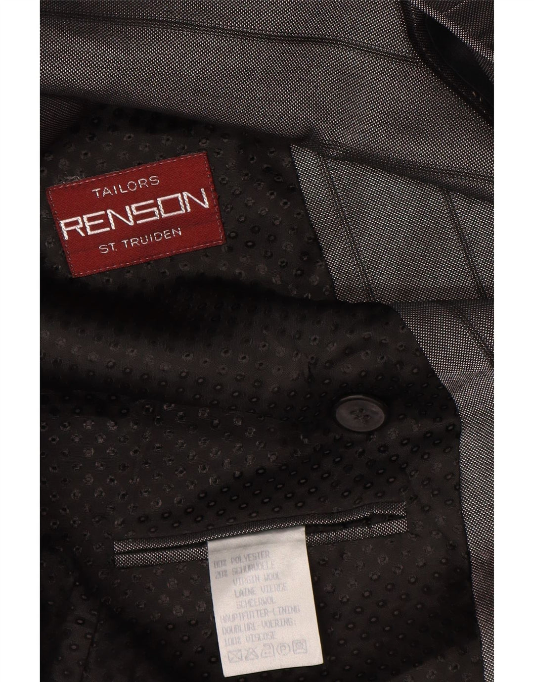 Veste Blazer Homme Vintage UK 38 Polyester Rayé Gris Moyen