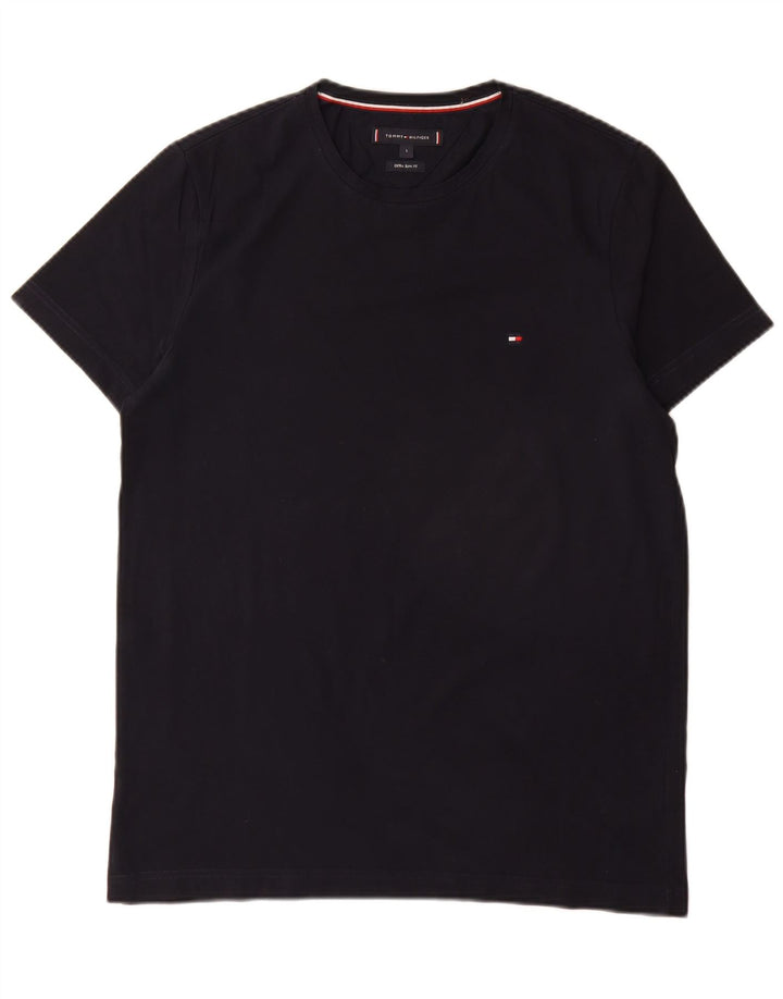 Tommy Hilfiger T-shirt extra fin pour homme Bleu marine Taille L