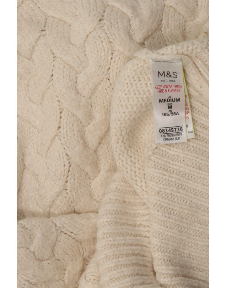 Marks & Spencer Pull col roulé pour femme UK 14 Medium Off White Cl
