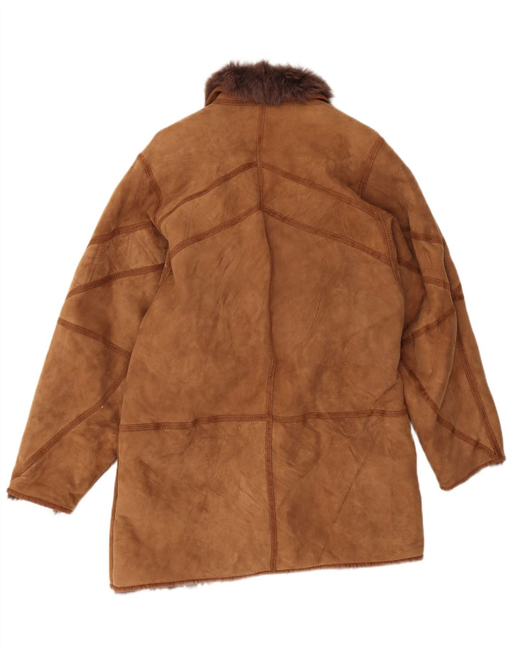 manteau en peau de mouton surdimensionné vintage pour femmes IT 44 Beige moyen