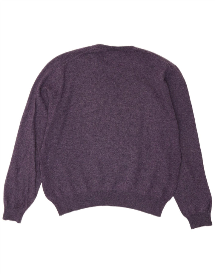 POLO RALPH LAUREN Pull à col rond pour homme Large Violet Moucheté