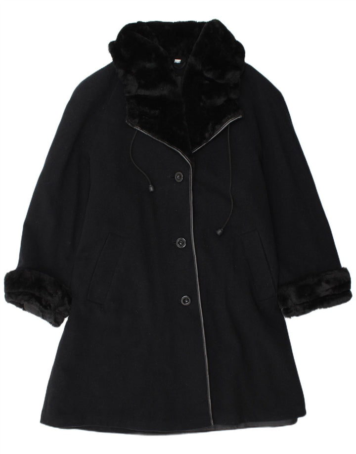 Barisal Manteau surdimensionné pour femme UK 16 Grande laine noire