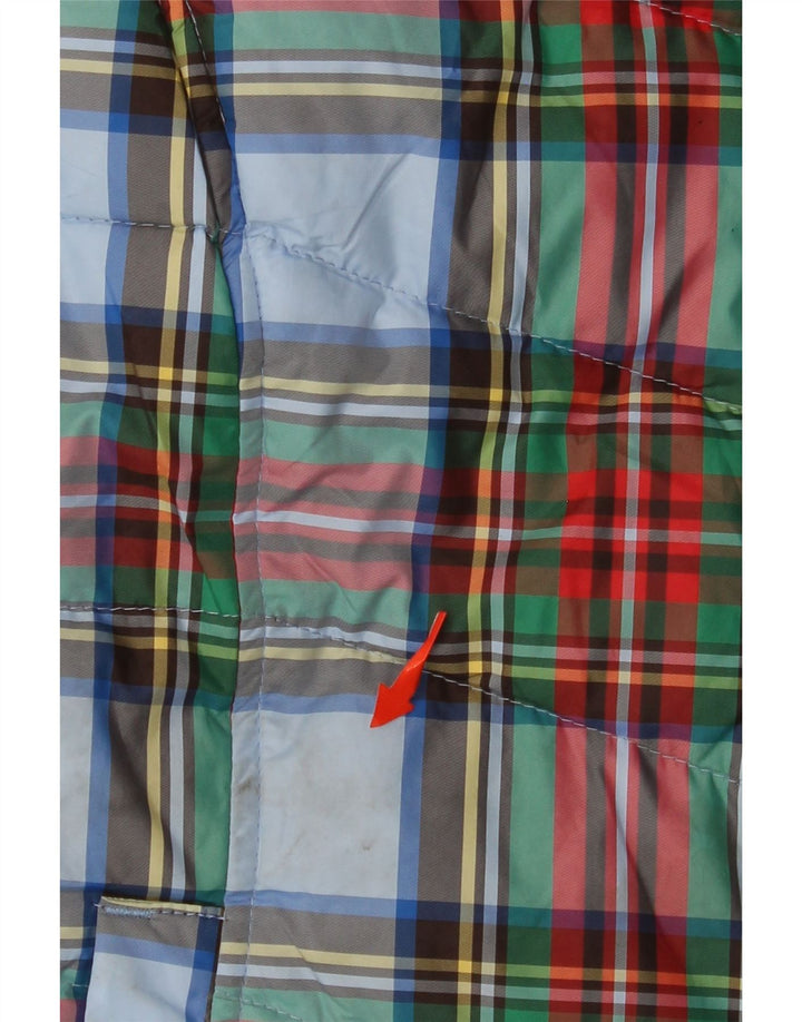 LANDS END Gilet rembourré pour femme UK 10 Petit carreaux multicolores Polyester