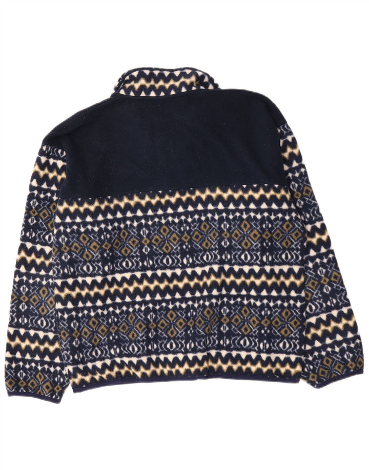 Invicta Pull polaire à col zippé pour homme Bleu marine moyen géométrique
