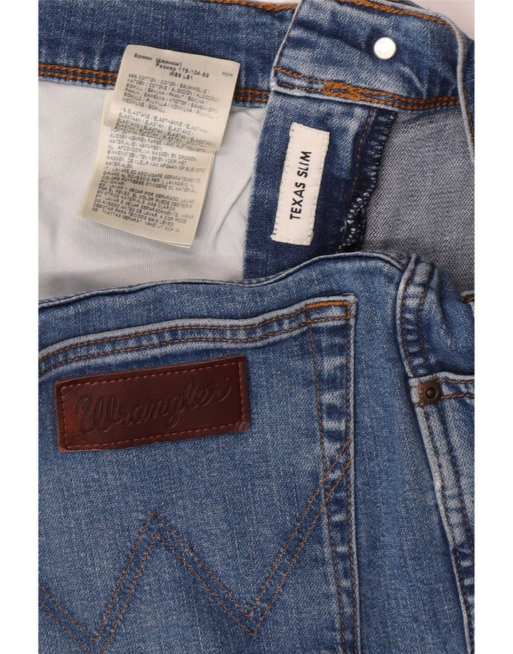 Wrangler Jean Slim Texas Homme W35 L29 Bleu Coton