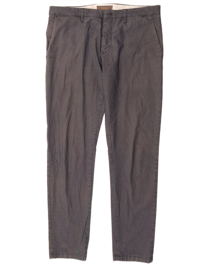 SIVIGLIA Pantalon Chino Droit Homme W35 L32 Bleu Marine Coton