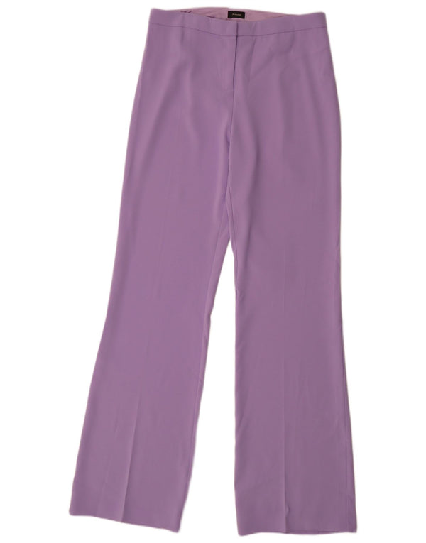 Pinko Pantalon décontracté bootcut pour femme UK 14 Large W34 L35 Violet Polyester