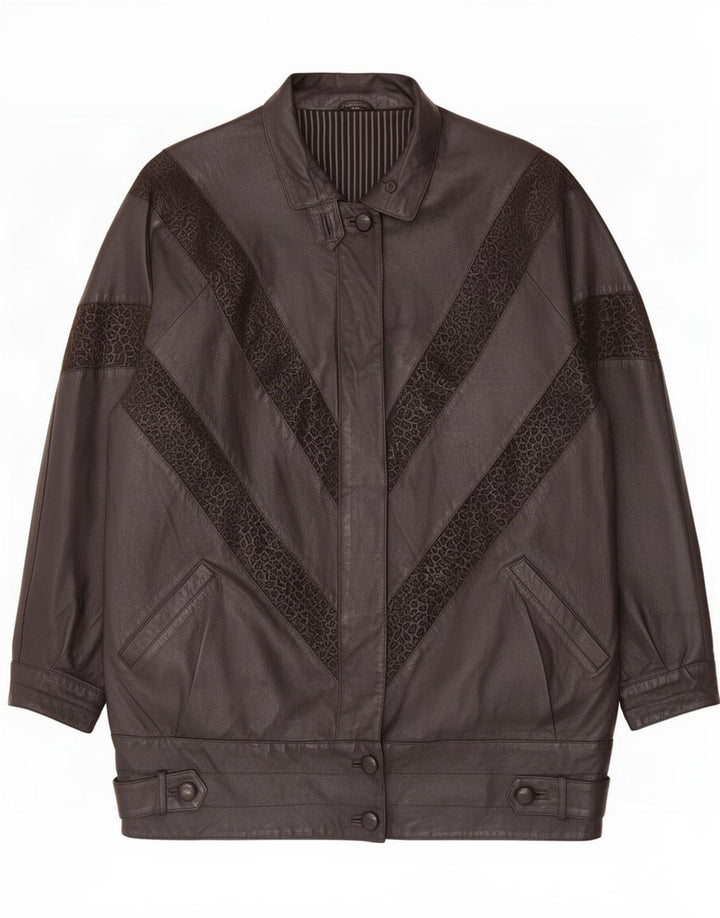 Canda Manteau en cuir graphique pour femme IT 44 Noir moyen