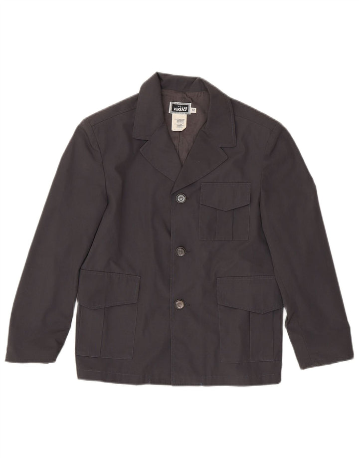 Versace Veste blazer à 3 boutons pour garçon 9-10 ans Gris Polyester
