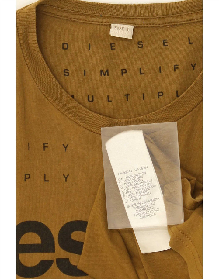 Diesel T-Shirt Graphique Homme Grand Coton Marron