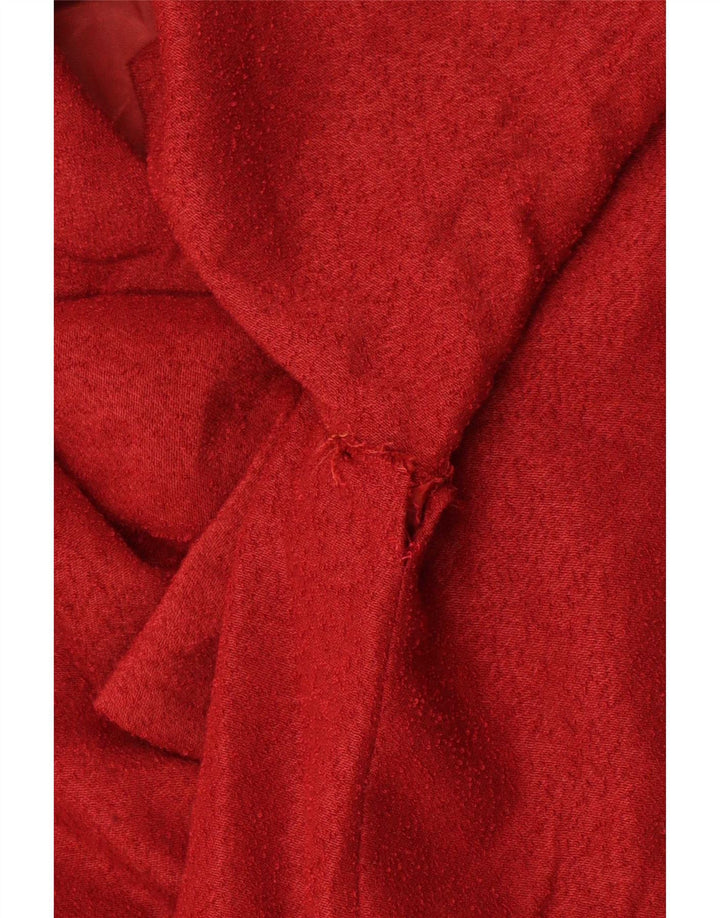 vintage Femme Manches Longues Robe A-Line UK 12 Rouge Moyen