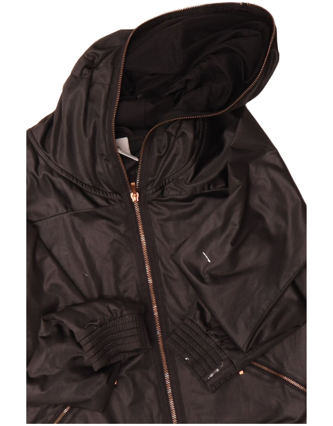 ADIDAS Veste de pluie à capuche pour femme UK 10 Small Noir Polyester