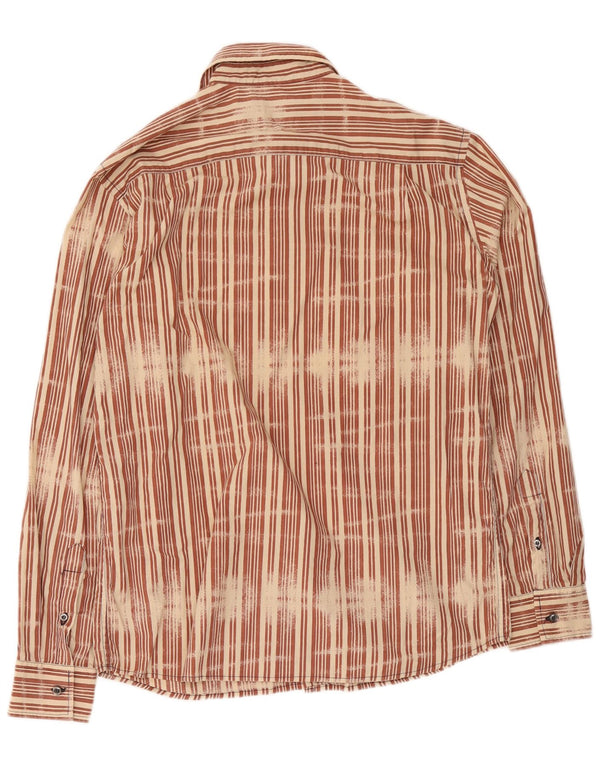 Chemise Homme Gas Large Coton Rayé Marron