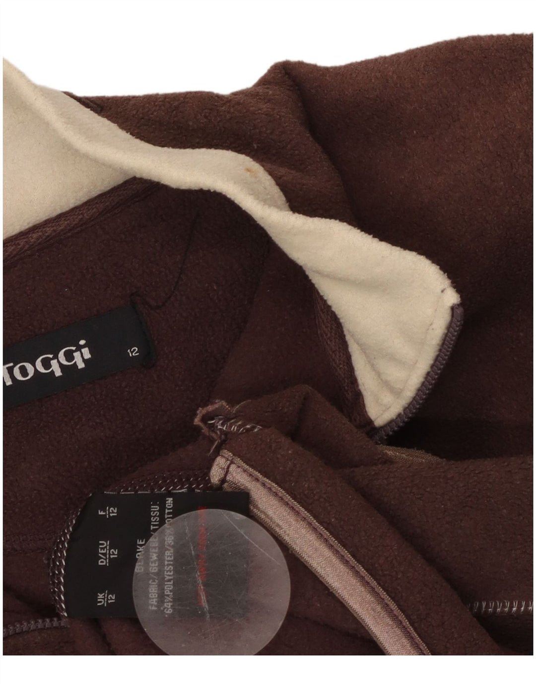 TOGGI Pull polaire à col zippé pour femme UK 12 Marron moyen Polyester