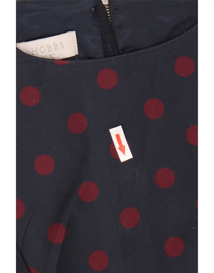 Hobbs Robe fourreau pour femme UK 44 Polyester à pois bleu marine moyen