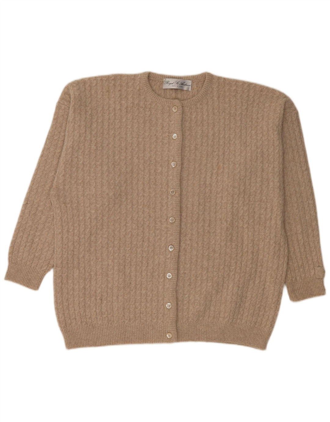 ST. ANDREWS Pull Cardigan Femme UK 18 XL Beige Angora