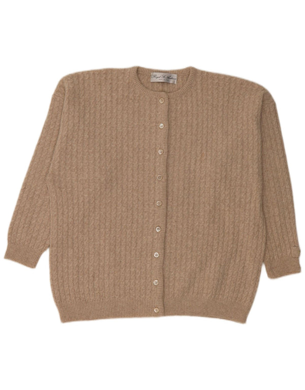 ST. ANDREWS Pull Cardigan Femme UK 18 XL Beige Angora