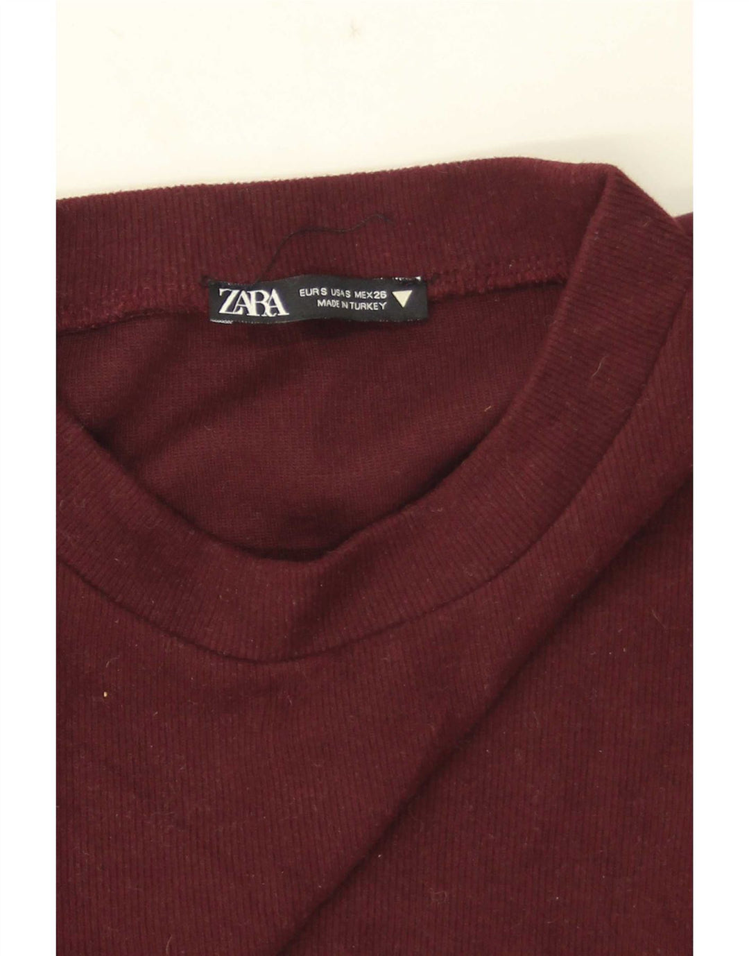 Zara Womens Crop Blouse Top UK 8 Petit Bordeaux