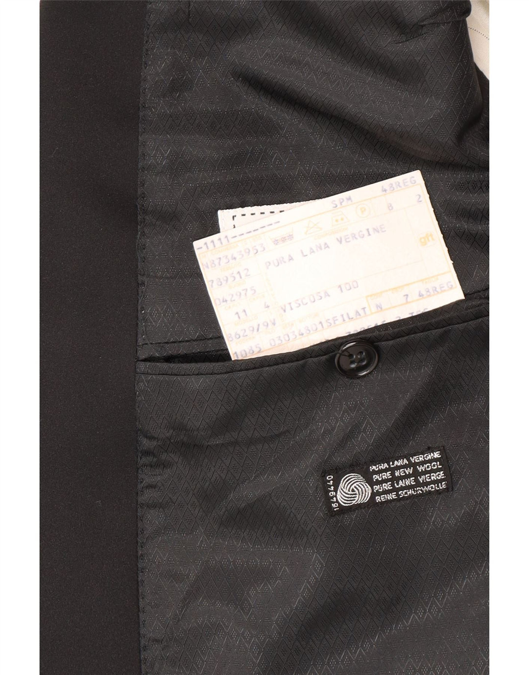 Profilo Veste Blazer Croisée Homme IT 48 Laine Vierge Noir Moyen