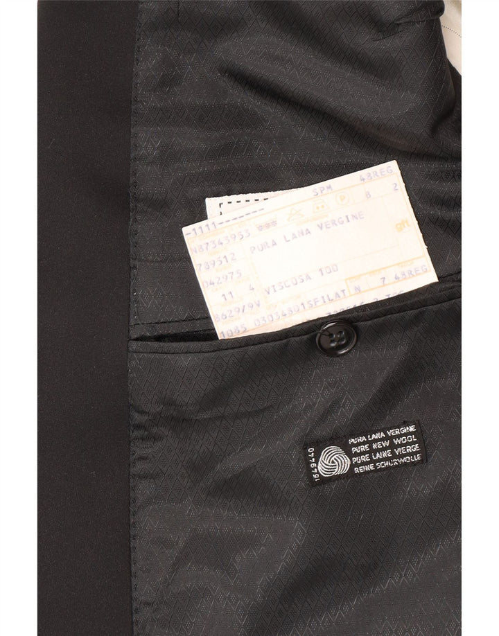 Profilo Veste Blazer Croisée Homme IT 48 Laine Vierge Noir Moyen